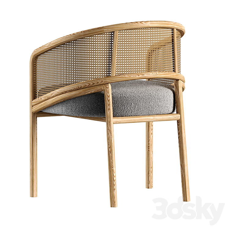 Rattan Spencer Dining Chair 3DS Max Model - thumbnail 2