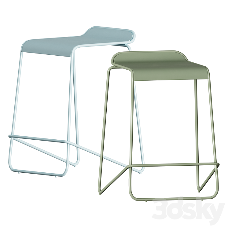 Ready Stacking Barstool 3DS Max Model - thumbnail 1