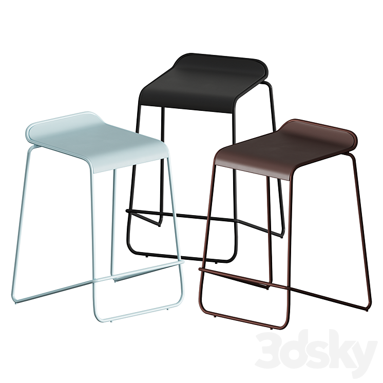 Ready Stacking Barstool 3DS Max Model - thumbnail 2