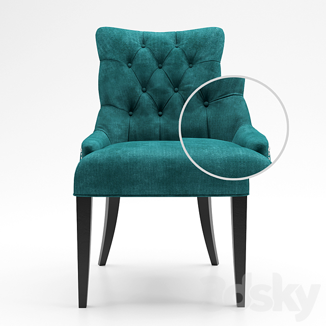 Regent Upholstered Dining Chair 3ds Max - thumbnail 3