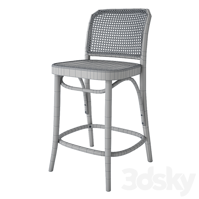 Rejuvenation Ton 811 Caned Counter Stool 3DS Max Model - thumbnail 5