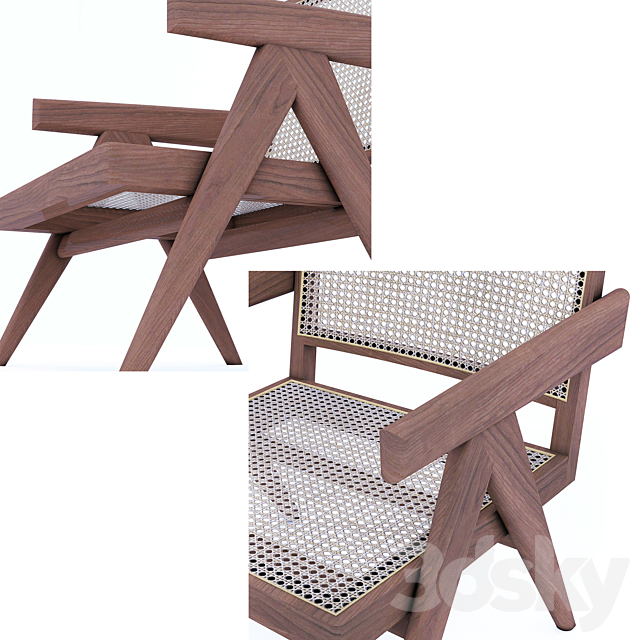 replica chair jean pierre jeanneret 3DSMax File - thumbnail 4