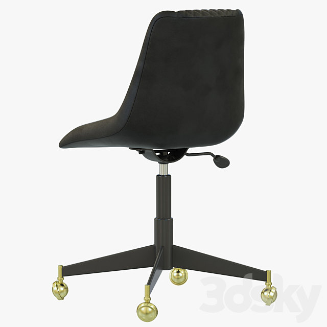 Restoration Hardware Bucket Seat Desk Chair 3DS Max Model - thumbnail 2