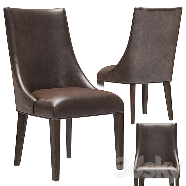 Restoration Hardware Ella Leather Side Chair 3ds Max - thumbnail 1