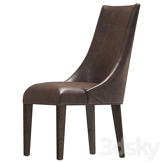 Restoration Hardware Ella Leather Side Chair 3ds Max - thumbnail 2