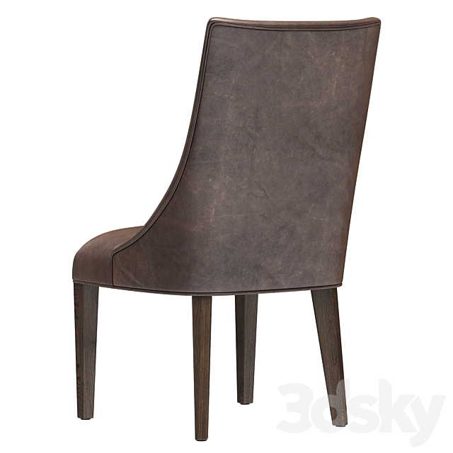 Restoration Hardware Ella Leather Side Chair 3ds Max - thumbnail 3