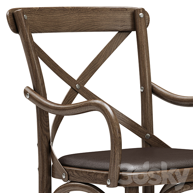 Restoration Hardware Madeleine Leather Armchair 3ds Max - thumbnail 2