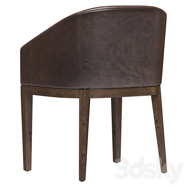 Restoration Hardware Morgan Barrelback Slope Leather Armchair 3DS Max Model - thumbnail 3