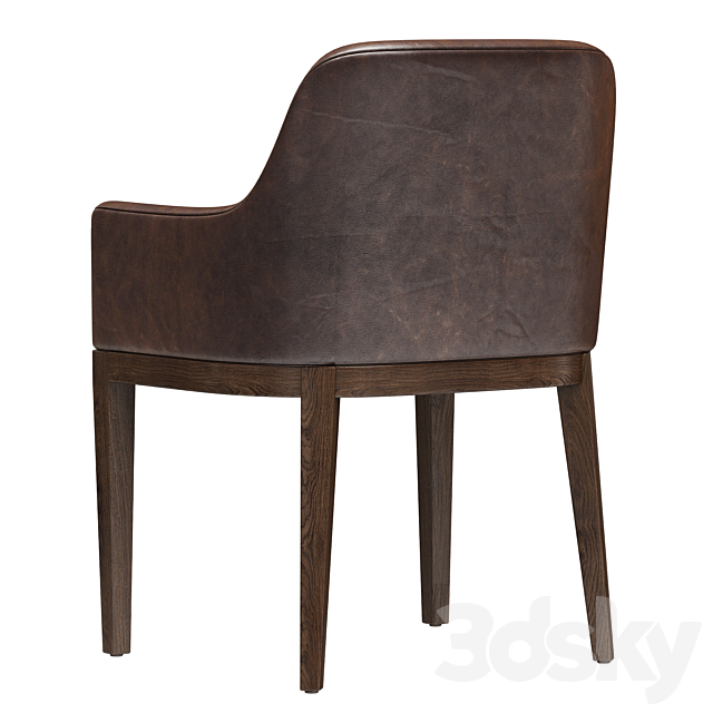 Restoration Hardware Morgan Curved-Back Track Leather Armchair 3DS Max Model - thumbnail 3