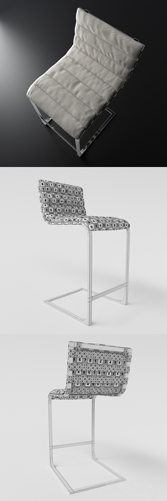 Restoration Hardware – Oviedo Upholstered Barstool 3DSMax File - thumbnail 3