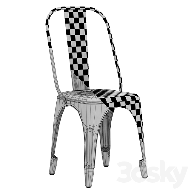 Restoration Hardware Remy Side Chair 3ds Max - thumbnail 3