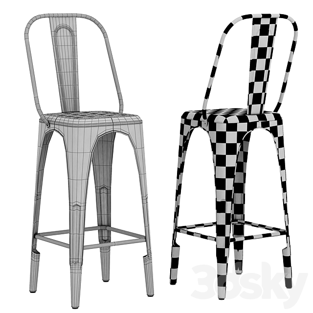 Restoration Hardware Remy Stool 3DSMax File - thumbnail 3