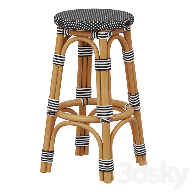 Restoration Hardware St Germain Resin Backless Stool 3DS Max Model - thumbnail 2