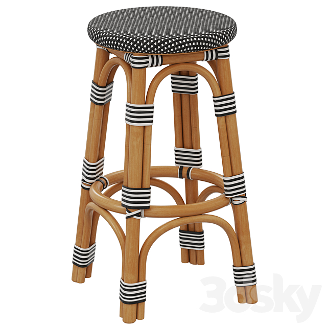 Restoration Hardware St Germain Resin Backless Stool 3DS Max Model - thumbnail 3