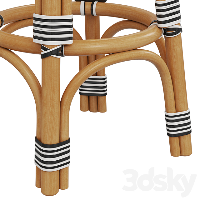 Restoration Hardware St Germain Resin Backless Stool 3DS Max Model - thumbnail 4