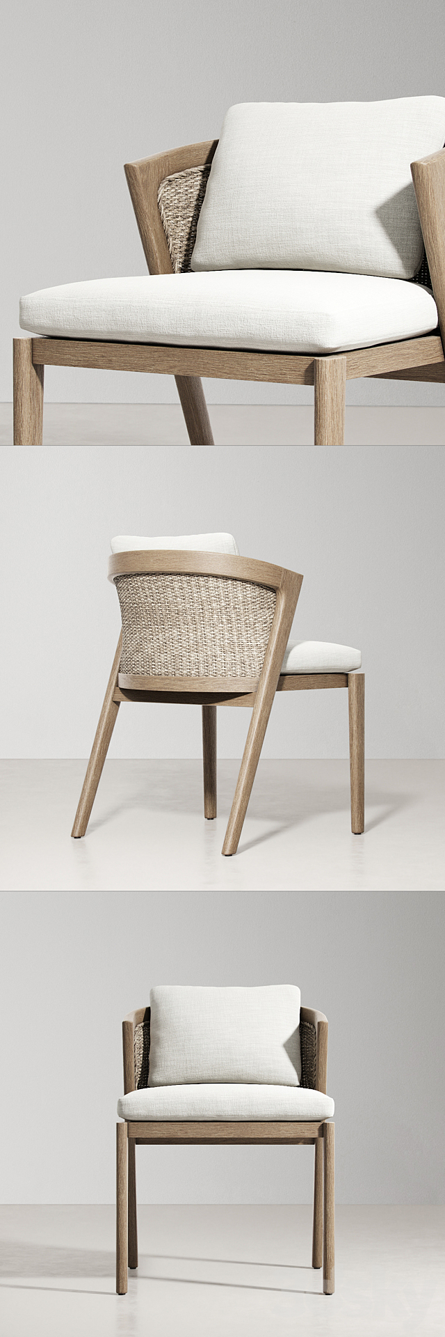 RH _ MALTA TEAK SIDE CHAIR 3DS Max Model - thumbnail 2