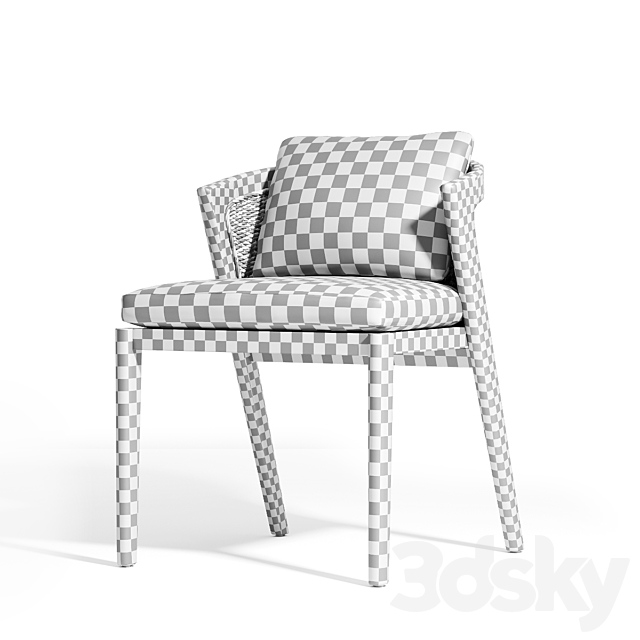 RH _ MALTA TEAK SIDE CHAIR 3DS Max Model - thumbnail 5