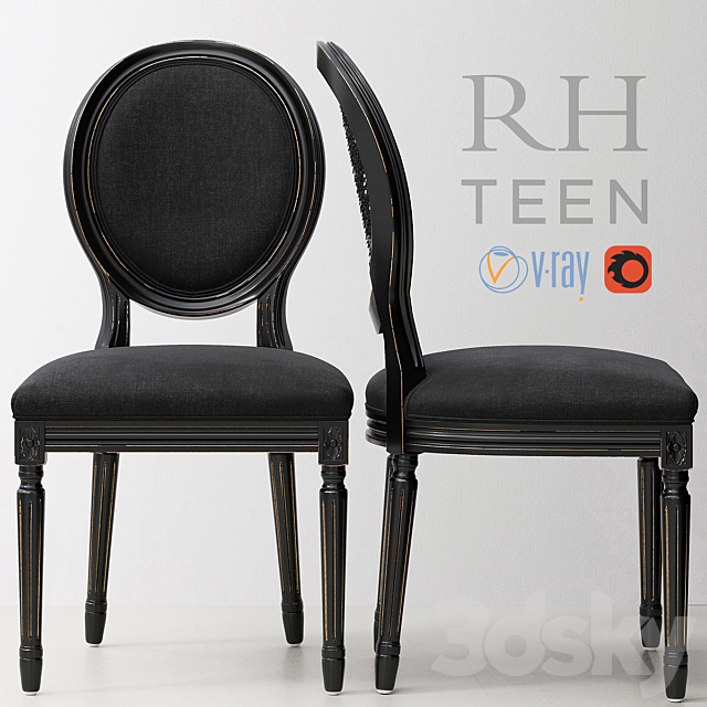 RH _ VINTAGE FRENCH SEQUIN DESK CHAIR 3DSMax File - thumbnail 1