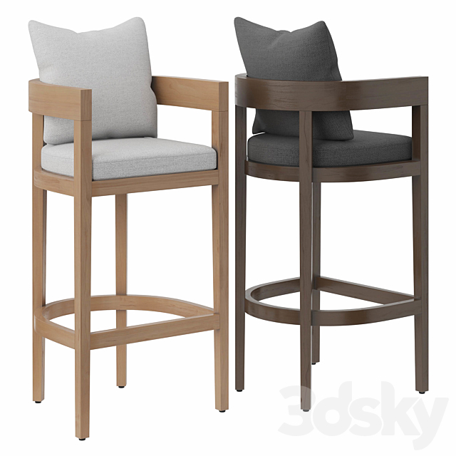 RH Balmain Barstool Outdoor 3ds Max - thumbnail 1