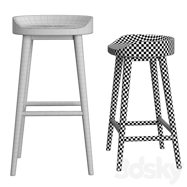 RH Danish Stool 3DSMax File - thumbnail 3