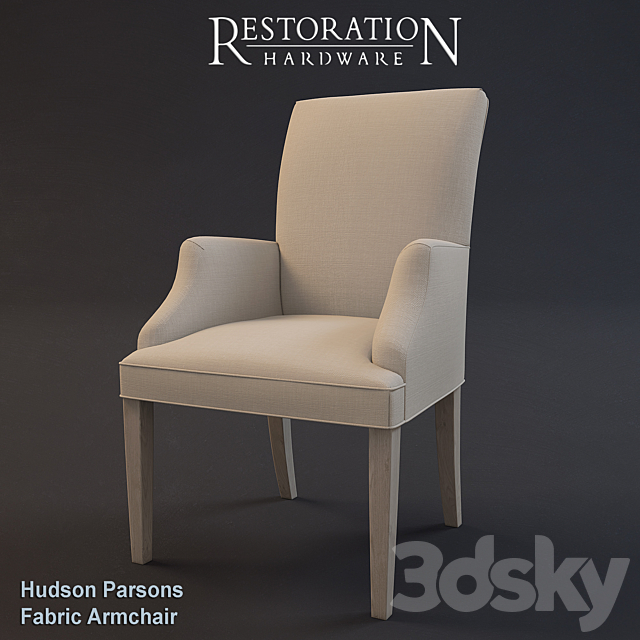 RH Hudson Parsons Fabric Armchair 3DSMax File - thumbnail 1