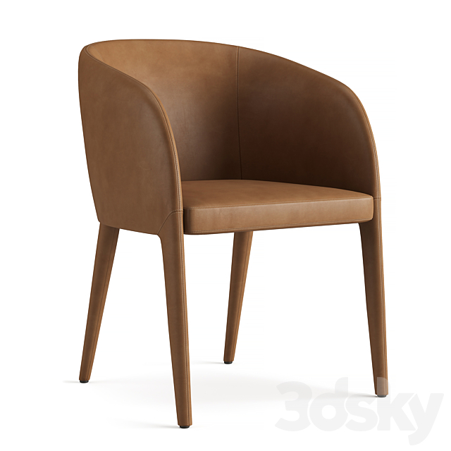 RH NICOLA BARRELBACK VEGAN LEATHER DINING ARMCHAIR 3ds Max - thumbnail 1