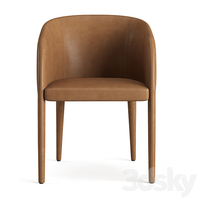 RH NICOLA BARRELBACK VEGAN LEATHER DINING ARMCHAIR 3ds Max - thumbnail 2