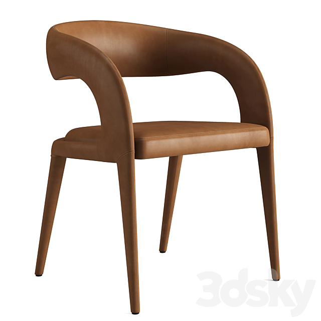 RH NICOLA OPEN BARRELBACK VEGAN LEATHER DINING ARMCHAIR 3ds Max - thumbnail 1