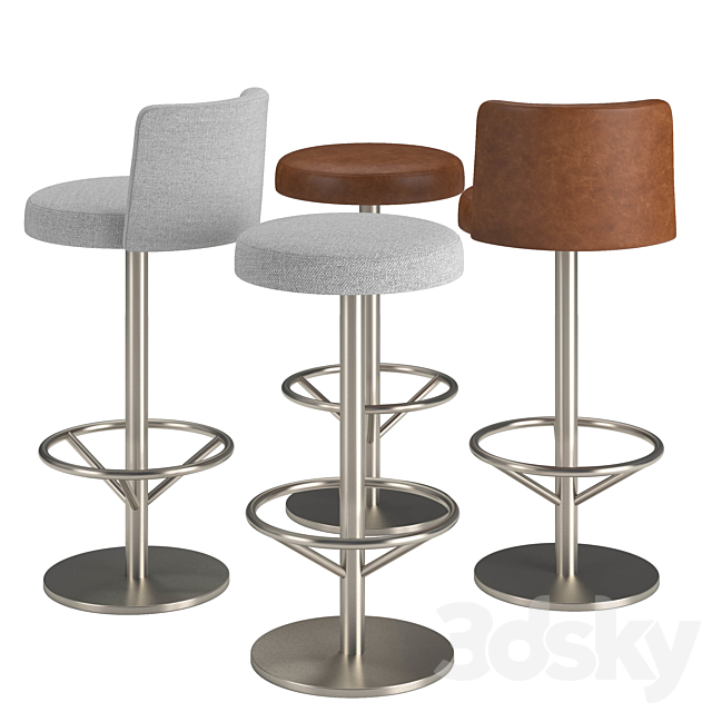 RH Sayer Swivel Stool 3DS Max Model - thumbnail 2