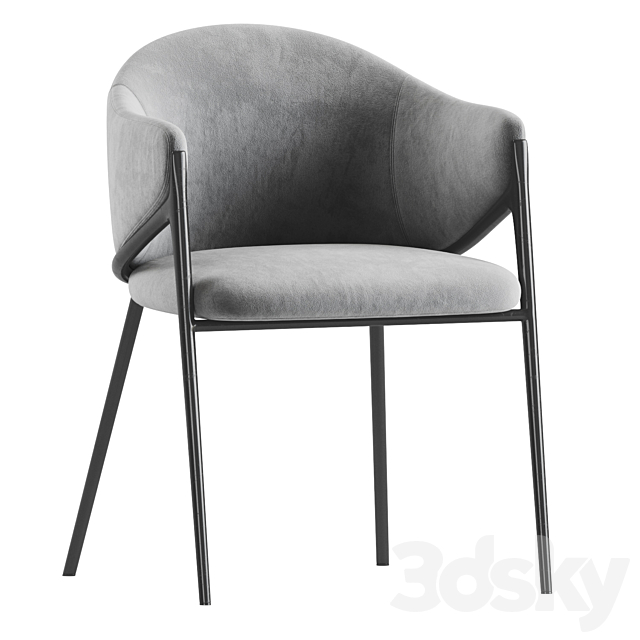 Richmond Gwen Chair Khaki Velvet 3ds Max - thumbnail 2