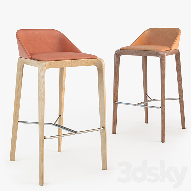 Roche Bobois bar chair BRIO Bar stool 3DSMax File - thumbnail 2