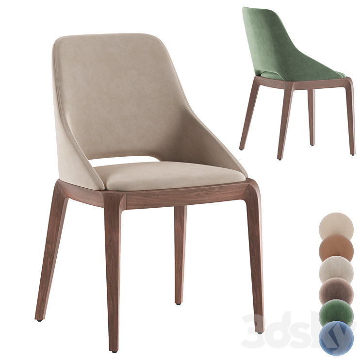 Roche bobois brio stool 3DS Max Model - thumbnail 1