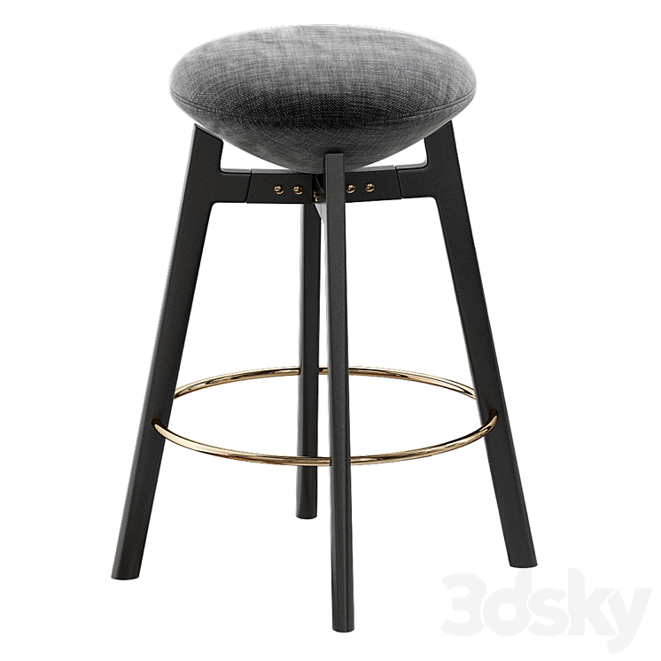 Roche Bobois U-TURN bar stools 3DS Max Model - thumbnail 1