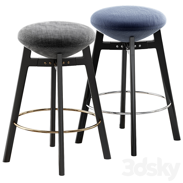 Roche Bobois U-TURN bar stools 3DS Max Model - thumbnail 2