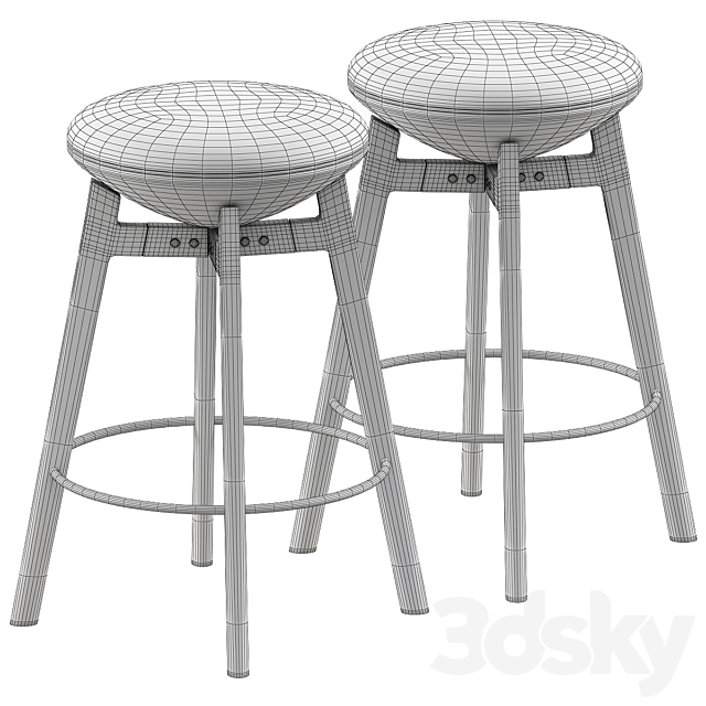 Roche Bobois U-TURN bar stools 3DSMax File - thumbnail 3