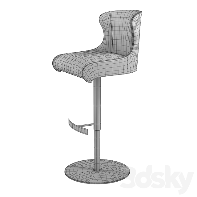 Roche Boboise Steeple stool 3DS Max Model - thumbnail 3