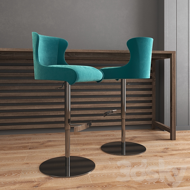 Roche Boboise Steeple stool 3DS Max Model - thumbnail 4