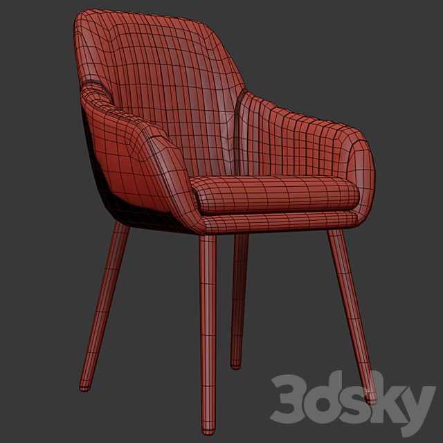 Rochelle Strip Lounge Chair 02 3DSMax File - thumbnail 2