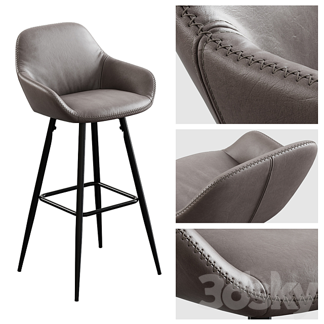 Rockett St George _ Faux Leather Bar Chair 3DSMax File - thumbnail 1