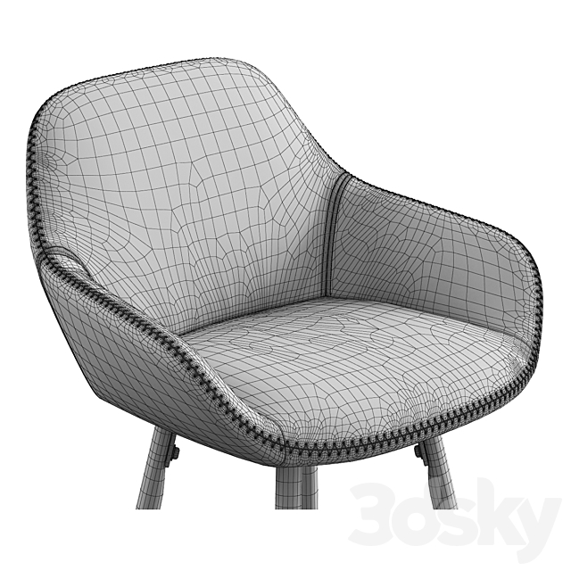 Rockett St George _ Faux Leather Bar Chair 3DSMax File - thumbnail 3