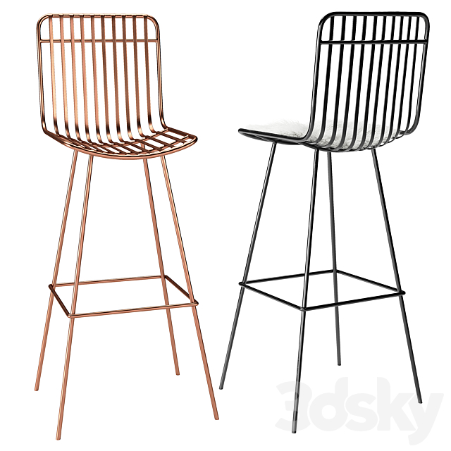 Rockett st george nero bar stool 3ds Max - thumbnail 1