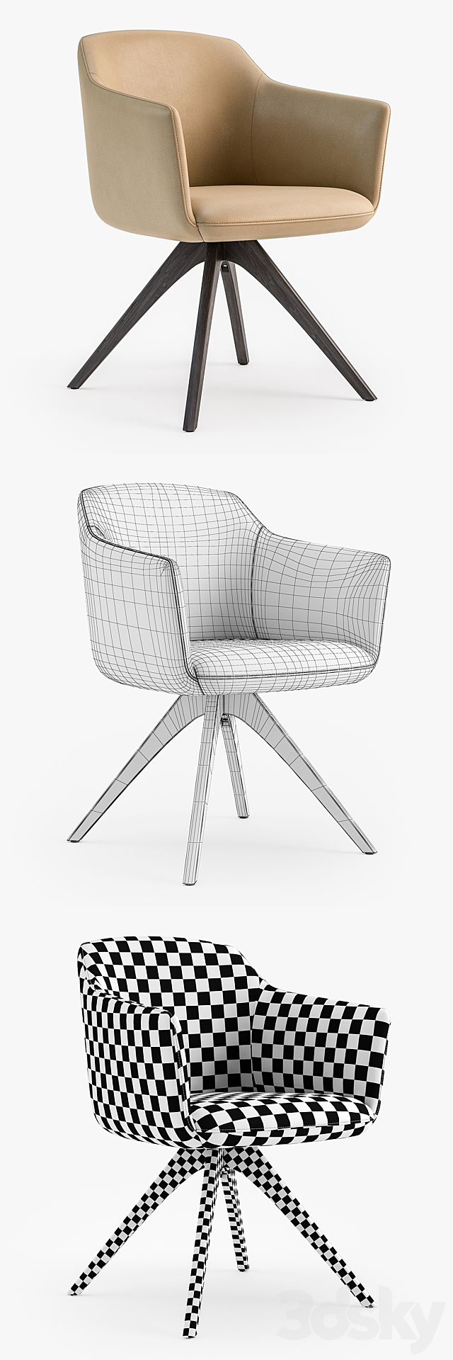 Rolf Benz 640 chair 3DSMax File - thumbnail 3