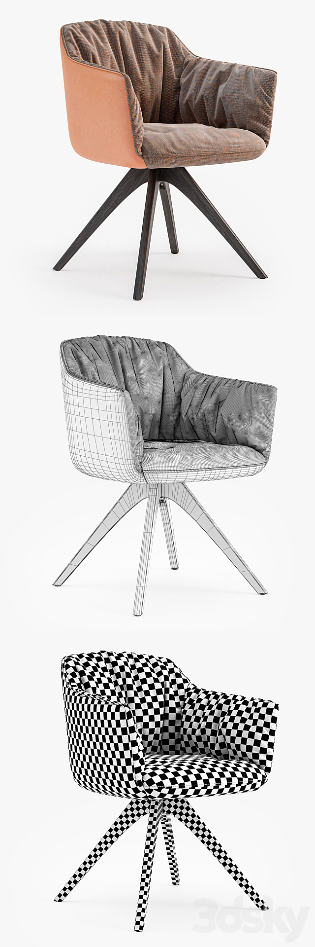 Rolf Benz 641 chair 3DS Max Model - thumbnail 3