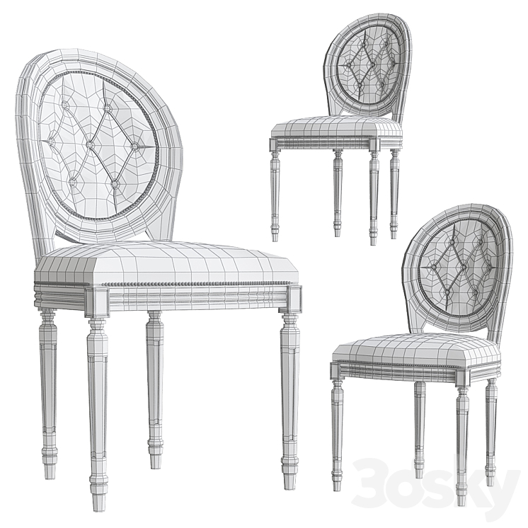 Round Back Paige Upholstered Barstool 3DS Max - thumbnail 2