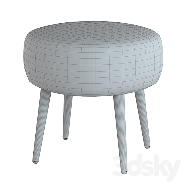 Round chair black fur 3DSMax File - thumbnail 4