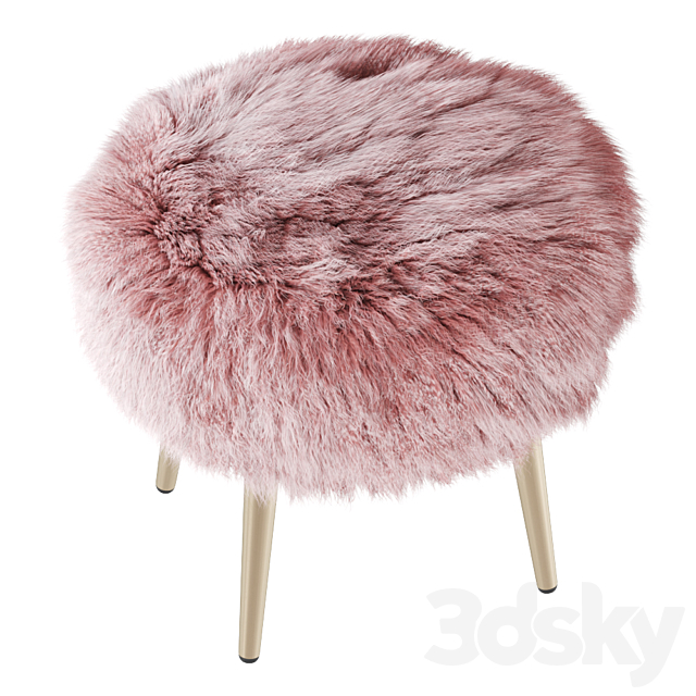 Round chair fur 2 3DS Max Model - thumbnail 2