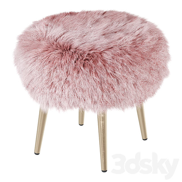 Round chair fur 2 3DS Max Model - thumbnail 3