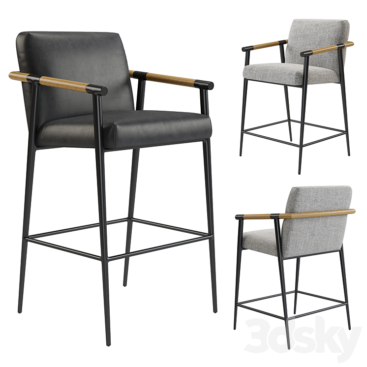 Rowen Bar & Counter Stool 3DS Max Model - thumbnail 2