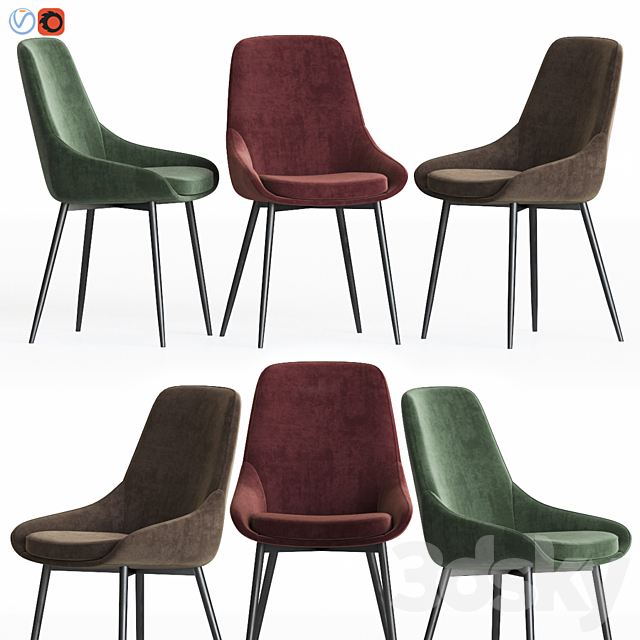 Rowico Sierra Chair Velvet 3DSMax File - thumbnail 1