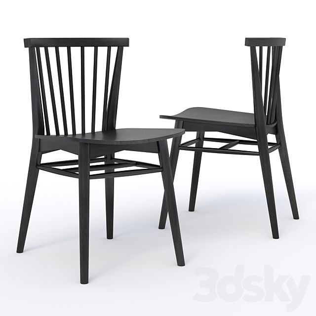 Rus Black Dining Chair 3ds Max - thumbnail 2